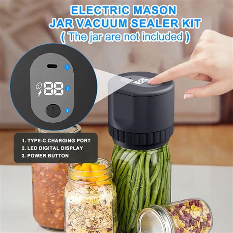 electric vacuum stay fresh box|Electric Mason Jar Vacuum Sealer Kit, 4.